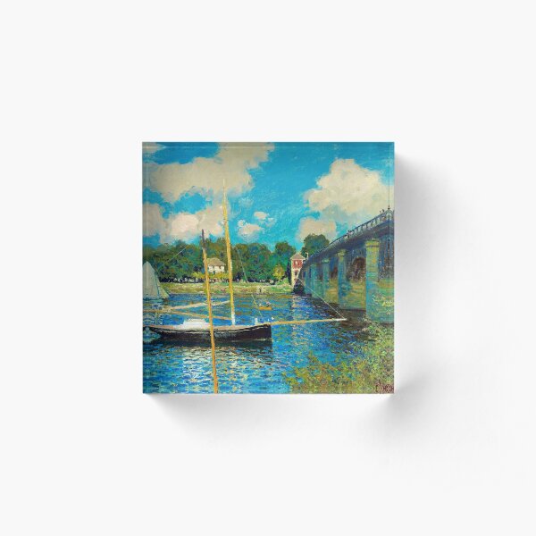 The Bridge at Argenteuil by Claude Monet Acrylic Block