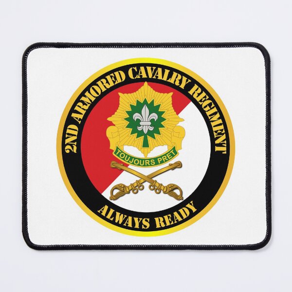 Item preview, Army - 2nd Armored Cavalry Regiment DUI - Red White - Always Ready designed and sold by Military Insignia Products.