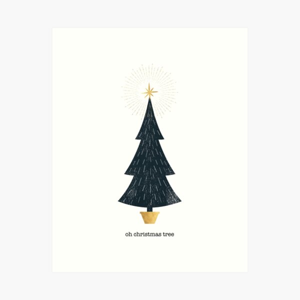 Xmas tree illustration, Christmas tree, evergreen, holiday Art Print
