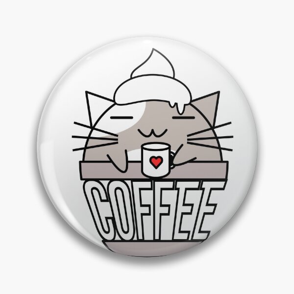 Item preview, Miau en taza gris designed and sold by CoffeewithKitty.