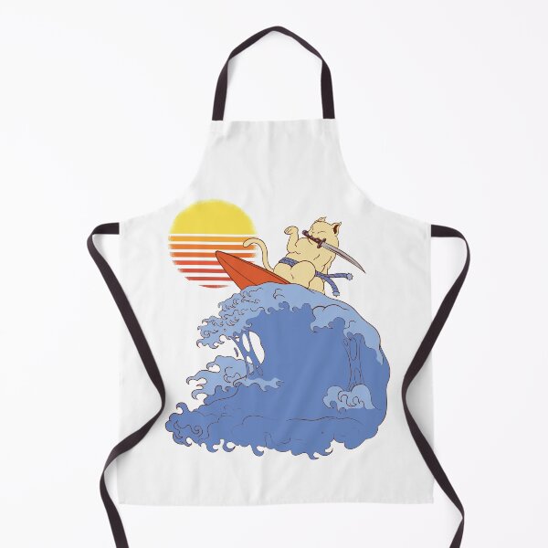 Item preview, Japanese Cat Catana surfing the great wave sunset vaporwave designed and sold by TRIBExSPACE.