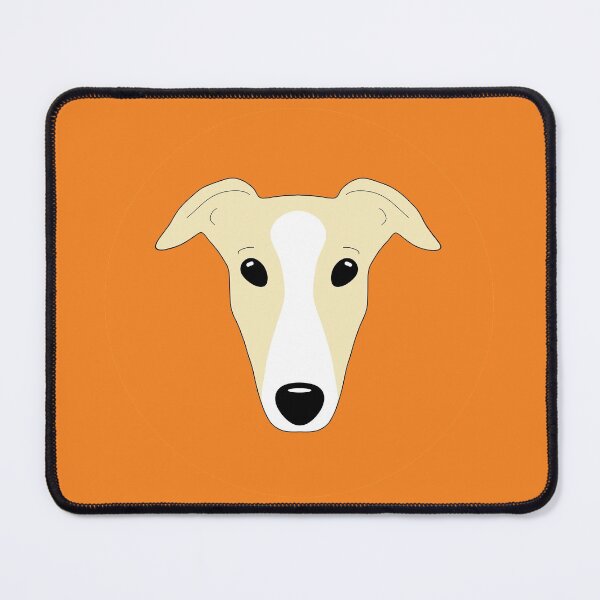 Item preview, Fawn greyhound with white blaze on orange background designed and sold by houndpixnz.
