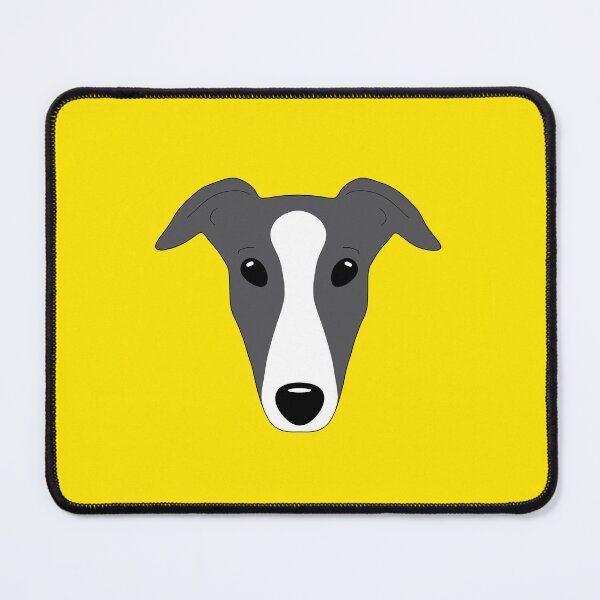 Item preview, Blue black greyhound with white blaze on yellow background designed and sold by houndpixnz.