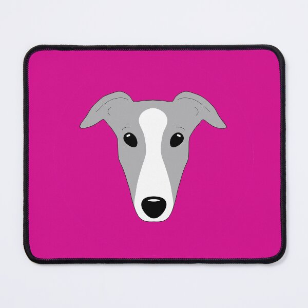 Item preview, Blue greyhound with white blaze on pink background designed and sold by houndpixnz.