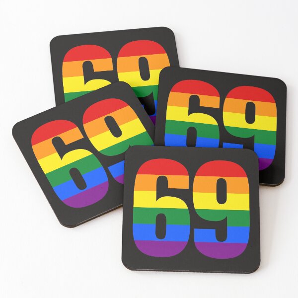 Item preview, Sixty Nine 69 Rainbow Gay Pride Stripes LGBT LGBTQ designed and sold by MrRoccoBlue.