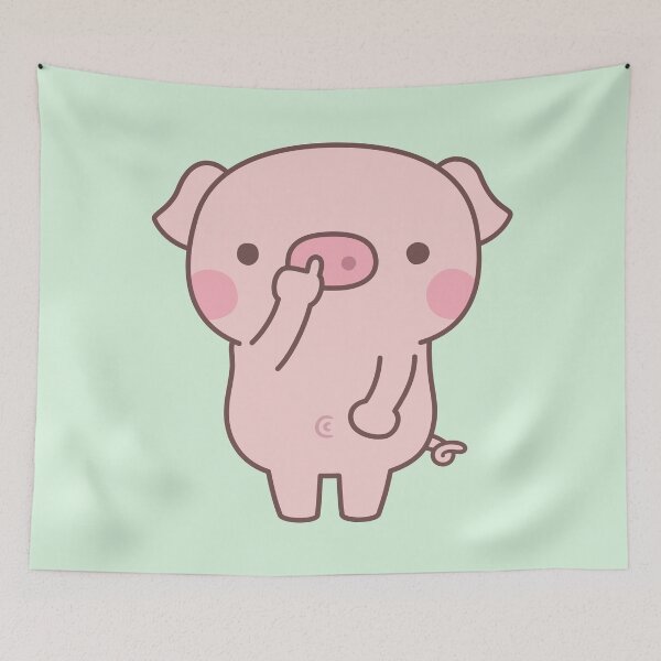 Item preview, Cute Piggy Picks Nostril Doodle designed and sold by rustydoodle.