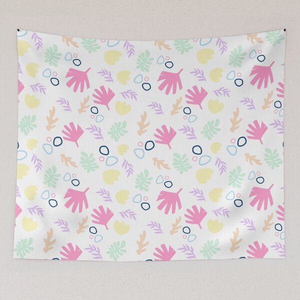 Item preview, Matisse inspired flower and shapes pastel pattern designed and sold by ledalinda.