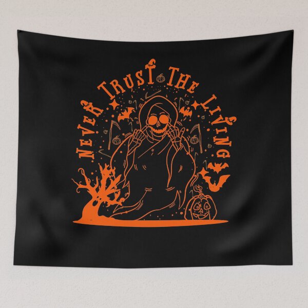 Item preview, Halloween Gothic creepy skull ghost, Never Trust The Living Essential T-Shirt designed and sold by Fado Store.