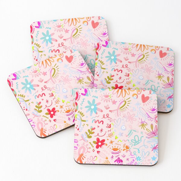 Item preview, Watercolor pink doodles designed and sold by ANDREASILVESTRI.