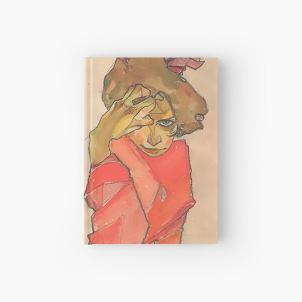 Kneeling Female in Orange Red Dress 1910 Hardcover Journal
