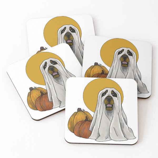 Item preview, Ghost Dog with Pumpkins designed and sold by LindseyHam6.