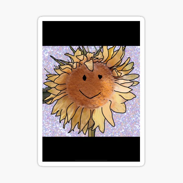 Item preview, Smileyface sunflower digital art drawing designed and sold by randomartistkc.