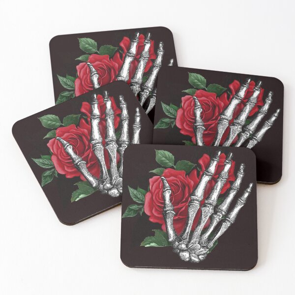 Item preview, Red Roses and a Skull Hand designed and sold by fredgarden8.