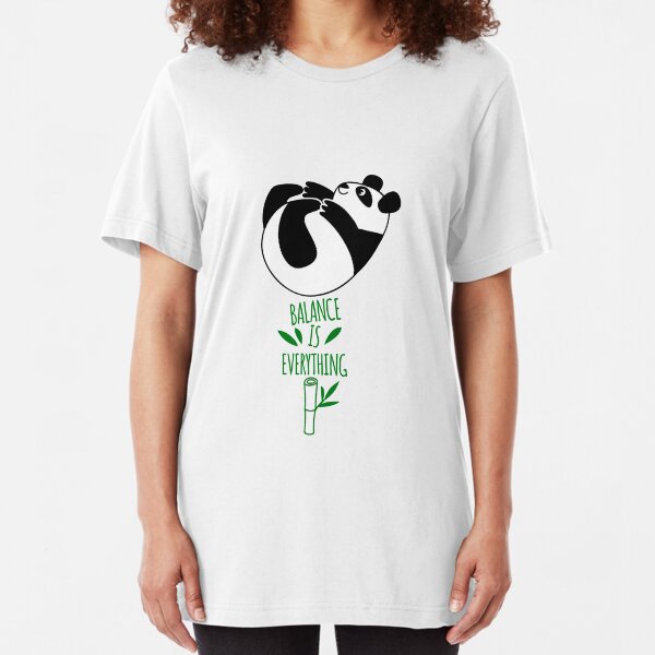 Balance Is Everything! Tumbling panda. Slim Fit T-Shirt