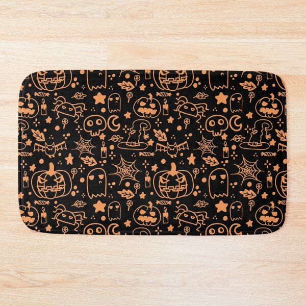 Item preview, Halloween Pattern with Pumpkin Skulls And Spider - black designed and sold by tshirtprod.