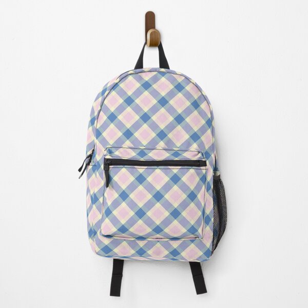 Item preview, Pink Blue and White Diagonal Buffalo Plaid designed and sold by Tamas Das.