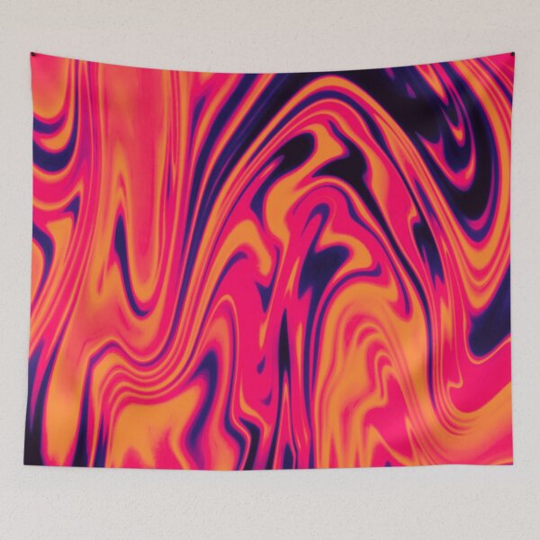 Item preview, orange purple psychedelic swirl trippy artwork abstract acrylic designed and sold by Golden-place.