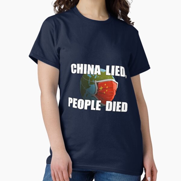 Vista previa del artículo con la obra «China mintió personas murieron», diseñado y vendido por Ratch2929.