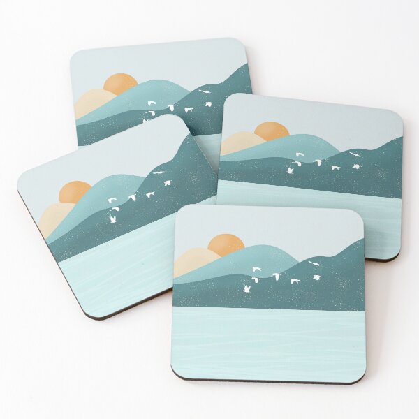 Item preview, Blue Hill Birds - Abstract Landscape designed and sold by PeachyLitchi.