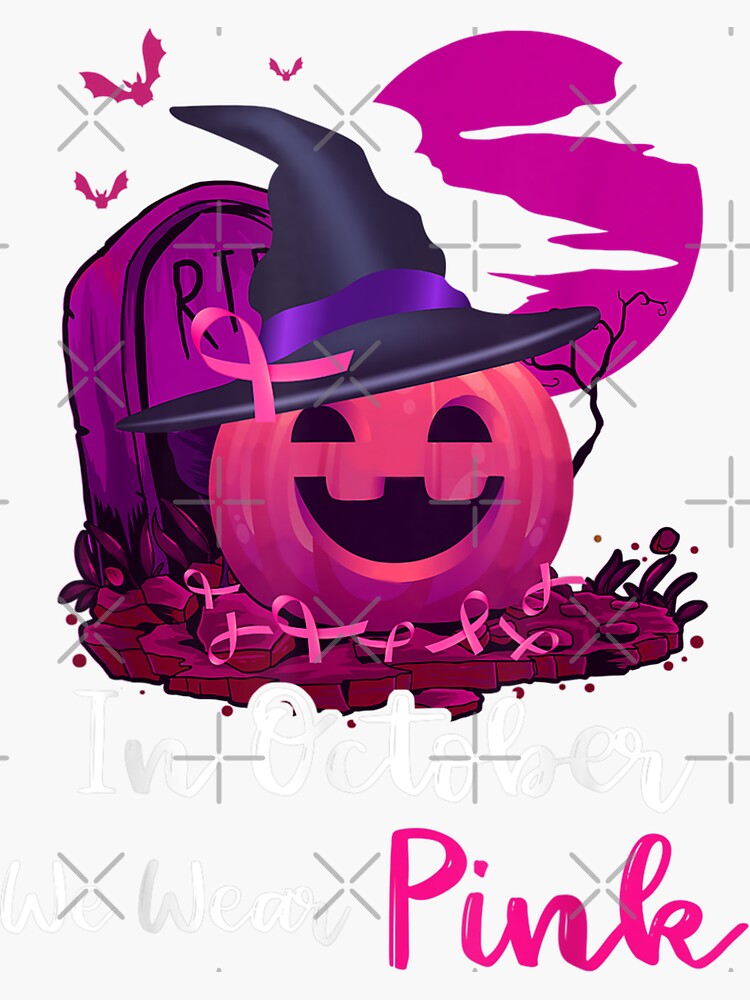 Sweat à Capuche « En Octobre On Porte Du Rose » – Motif Fantôme Halloween + Ruban Rose, Soutien Cancer Du Sein