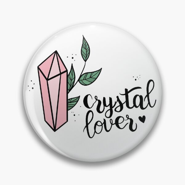 Item preview,  Pink Crystal Point Green Leaf Crystal Lover Black Hand Lettering designed and sold by ContempoCrystal.