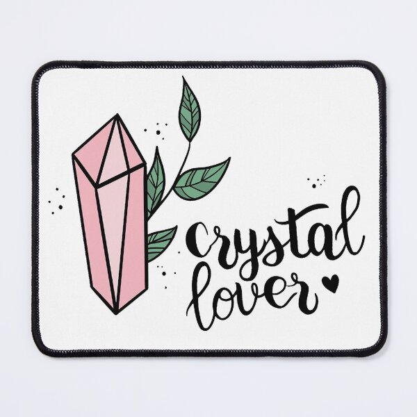 Item preview,  Pink Crystal Point Green Leaf Crystal Lover Black Hand Lettering designed and sold by ContempoCrystal.