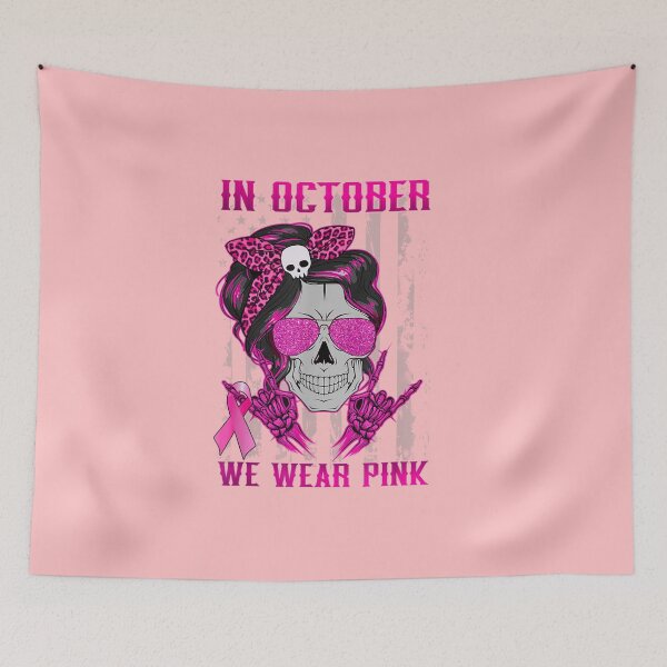 Item preview, In October We Wear Pink Sugar Skull Breast Cancer USA  designed and sold by hanesmlwn64.