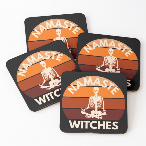 Item preview, Meditating skeleton Namaste Witches designed and sold by stickmeok.