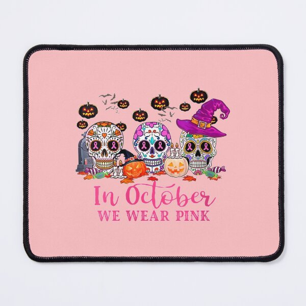 Item preview, In October We Wear Pink Sugar Skull Breast Cancer designed and sold by hanesmlwn64.