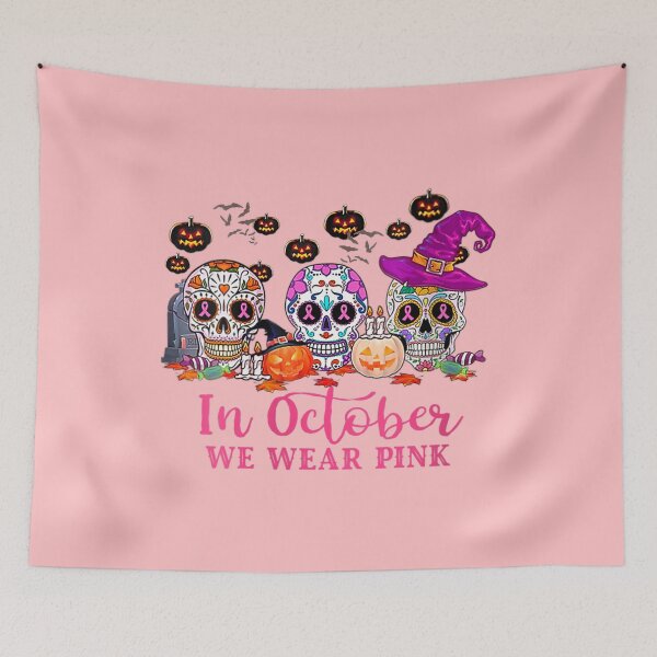 Item preview, In October We Wear Pink Sugar Skull Breast Cancer designed and sold by hanesmlwn64.