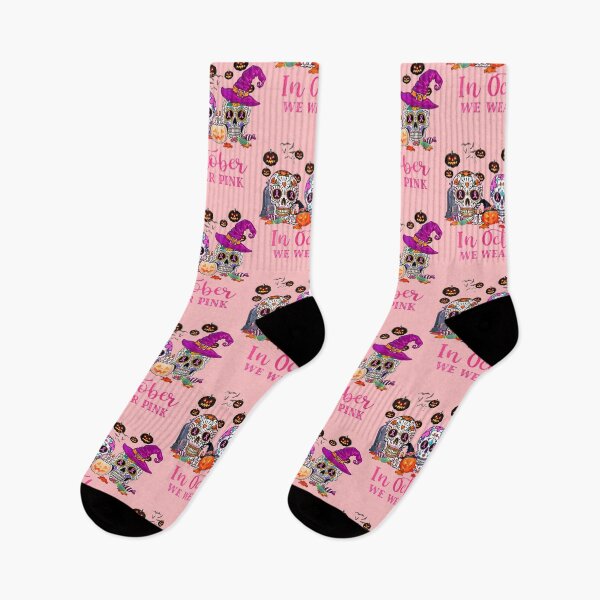 Item preview, In October We Wear Pink Sugar Skull Breast Cancer designed and sold by hanesmlwn64.