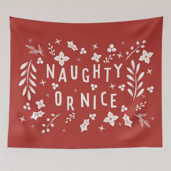 Item preview, Naughty or Nice Christmas art, illustration designed and sold by KookiePixel.