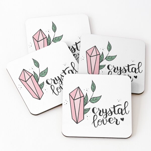 Item preview,  Pink Crystal Point Green Leaf Crystal Lover Black Hand Lettering designed and sold by ContempoCrystal.