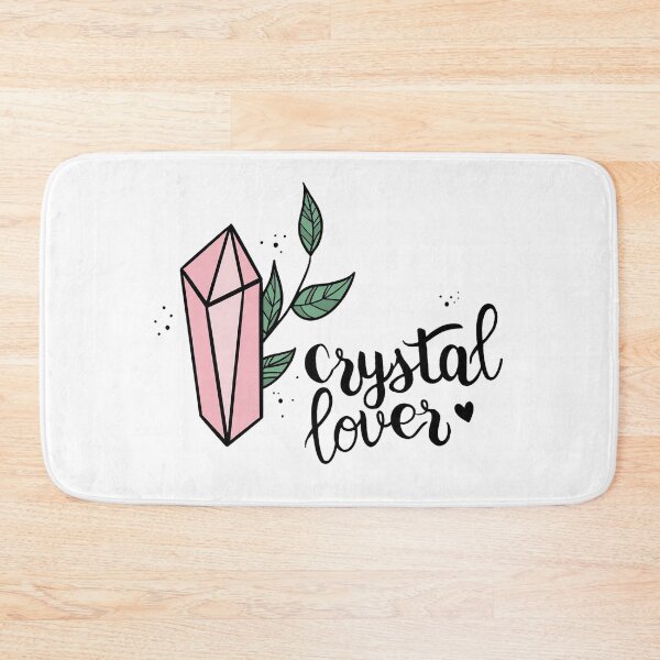 Item preview,  Pink Crystal Point Green Leaf Crystal Lover Black Hand Lettering designed and sold by ContempoCrystal.