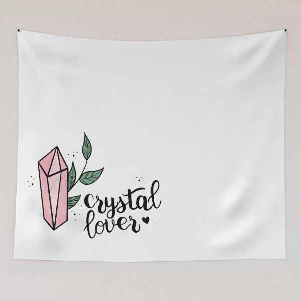 Item preview,  Pink Crystal Point Green Leaf Crystal Lover Black Hand Lettering designed and sold by ContempoCrystal.