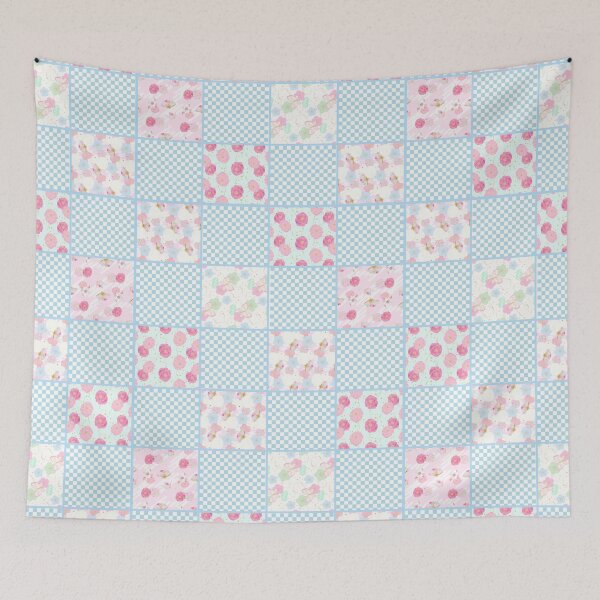 Item preview, Pastel Japanese Chiyogami Patchwork designed and sold by kansaikate.