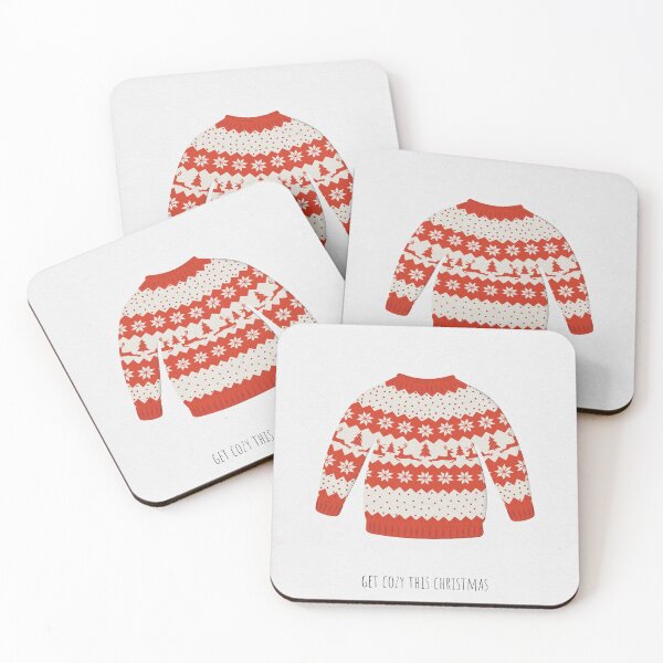 Item preview, Get cozy, Christmas jumper, retro sweater, reindeer illustration designed and sold by KookiePixel.