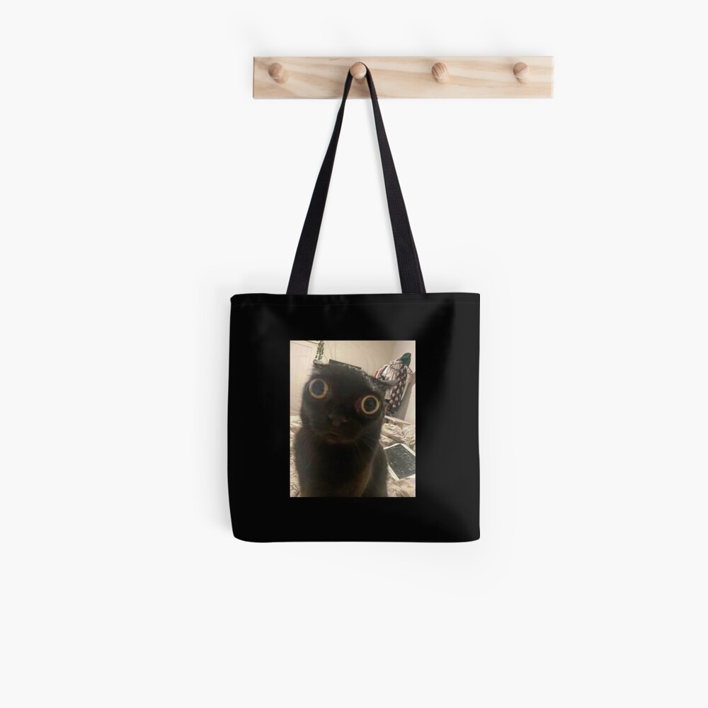 Funny wide eyed black cat Magnet for Sale by FourthHokage