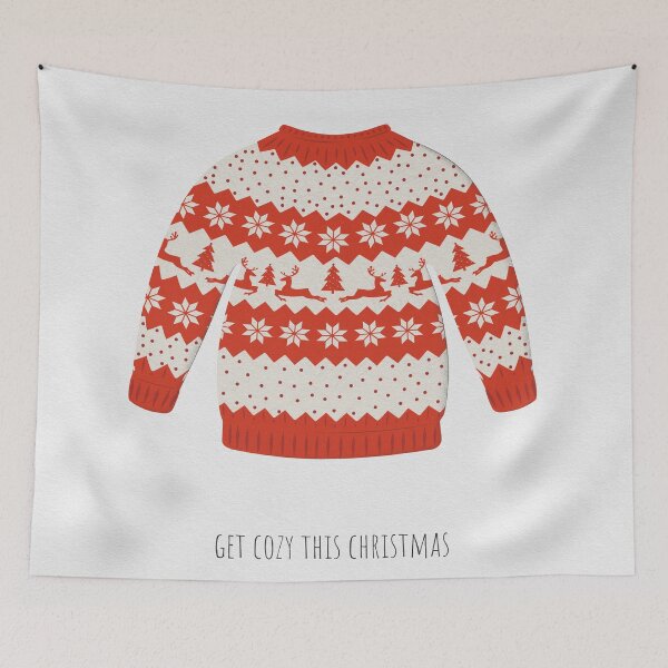 Item preview, Get cozy, Christmas jumper, retro sweater, reindeer illustration designed and sold by KookiePixel.