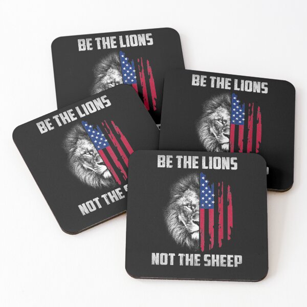 Item preview, Be The Lion Not The Sheep Patriotic Lion American Patriot designed and sold by lydiamoranart.