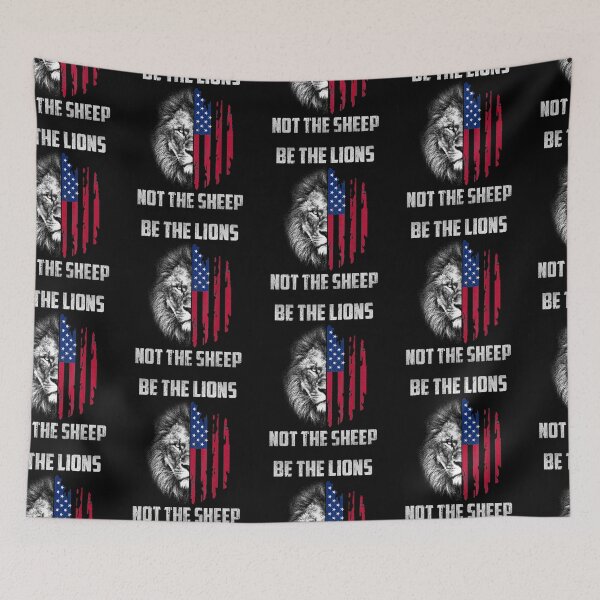 Item preview, Be The Lion Not The Sheep Patriotic Lion American Patriot designed and sold by lydiamoranart.
