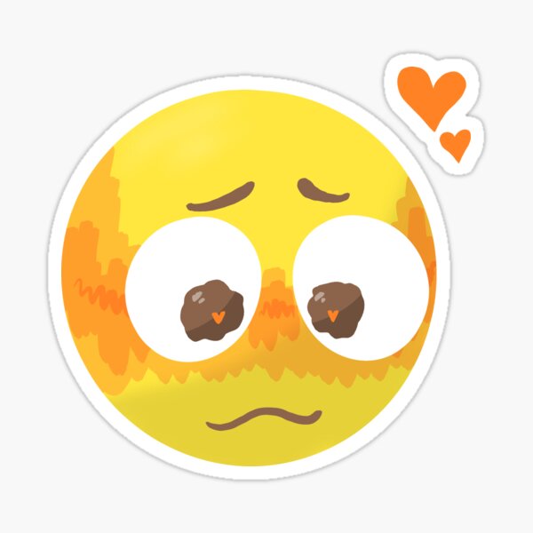 Cursed Emoji Sticker Blushing Sticker for Sale by aliinanadeem