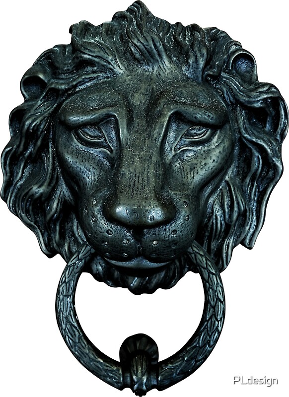"Vintage bronze lion door knocker" Stickers by PLdesign Redbubble