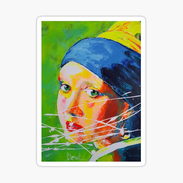 La Jeune Fille à la Perle Vermeer Artpainting Sticker