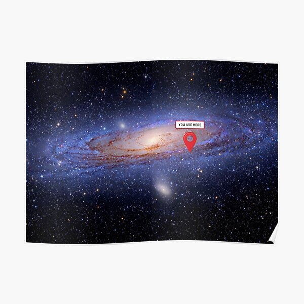 You are here: Milky Way map - space map, galaxy map Poster