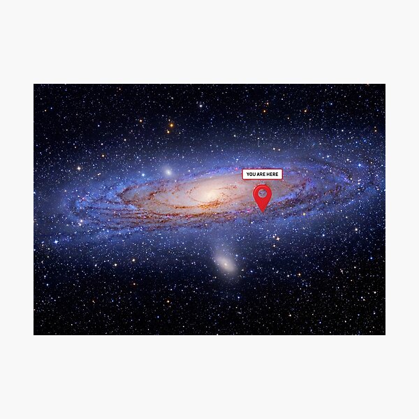 You are here: Milky Way map - space map, galaxy map Photographic Print