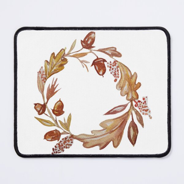 Item preview, Autumn wreath in watercolors, fall leaves wreath in watercolors pattern designed and sold by Ala Lopatniov.