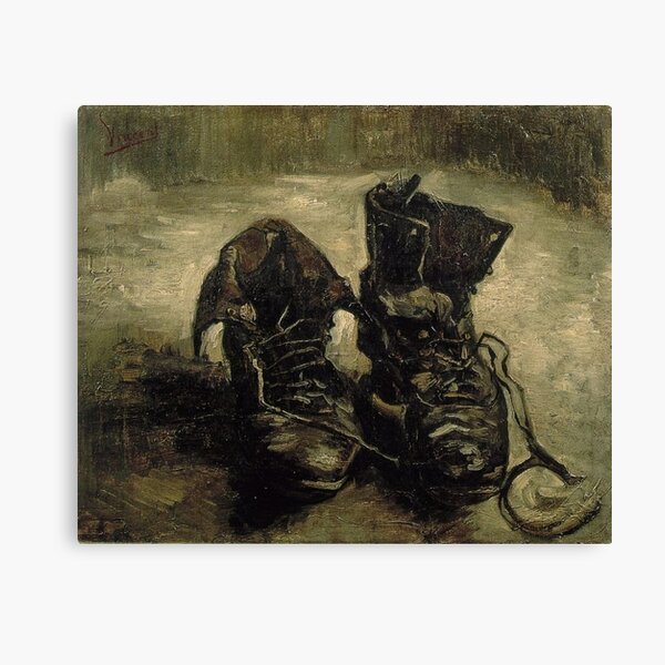 Oil Painting Replica A Pair of Leather Clogs, 1888 by Vincent Van