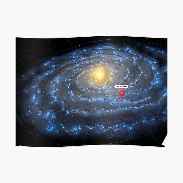 "You Are Here: Milky Way Galaxy Map" Poster For Sale By SynthWave1950 ...