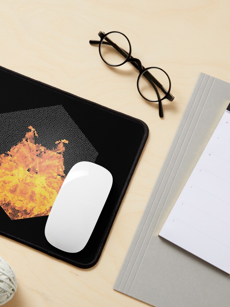 Thumbnail 3 of 5, Mouse Pad, Fire hexagon abstract - Fire sign - The Five Elements Abstract  Symbol designed and sold by thewishdesigns.